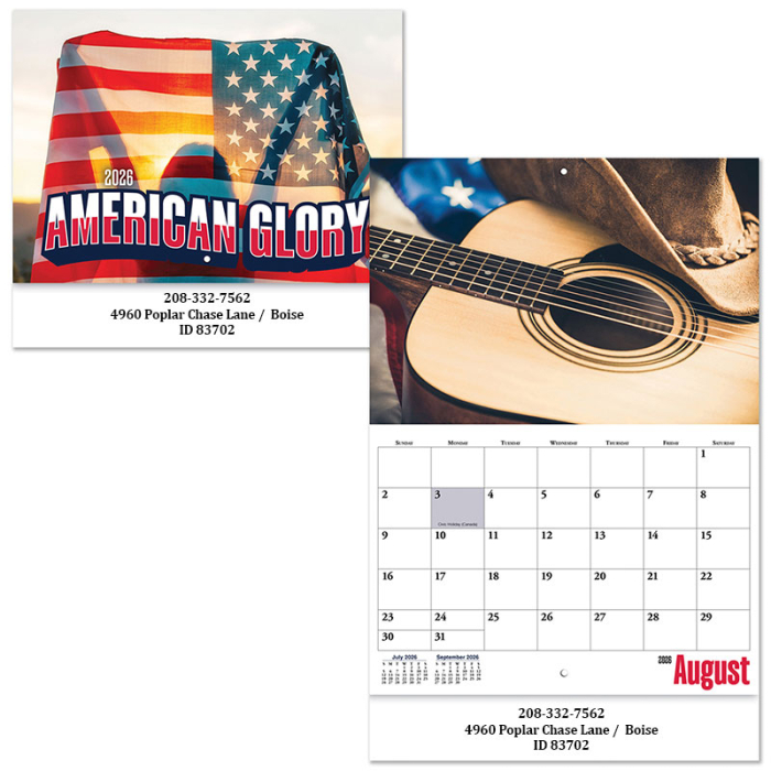 Imprinted American Glory Stapled Wall Calendars