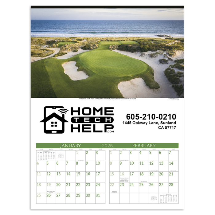 Imprinted Executive Golf Wall Calendars