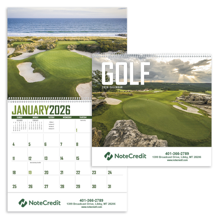 Imprinted Golf Wall Calendars