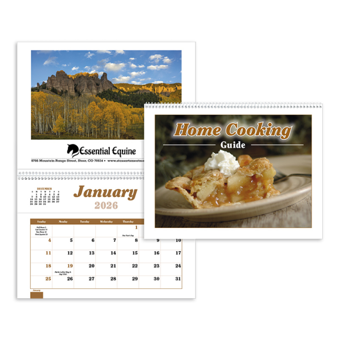Imprinted Home Cooking Guide Pocket Wall Calendars