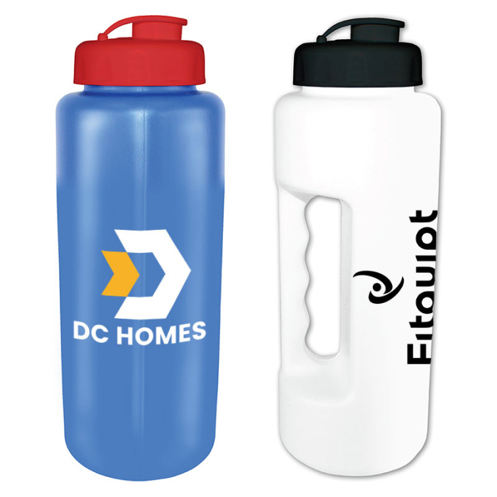 MicroHalt™ Customized 32 Oz Grip Bottles with Flip Top Caps