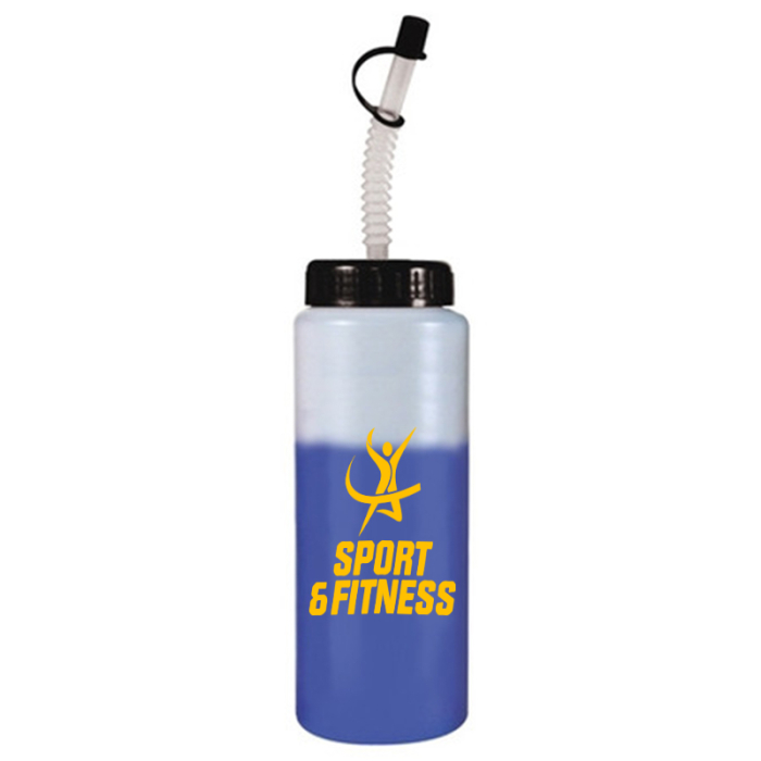 Mood™ Custom Printed 32 Oz Sports Bottles with Flexible Straws