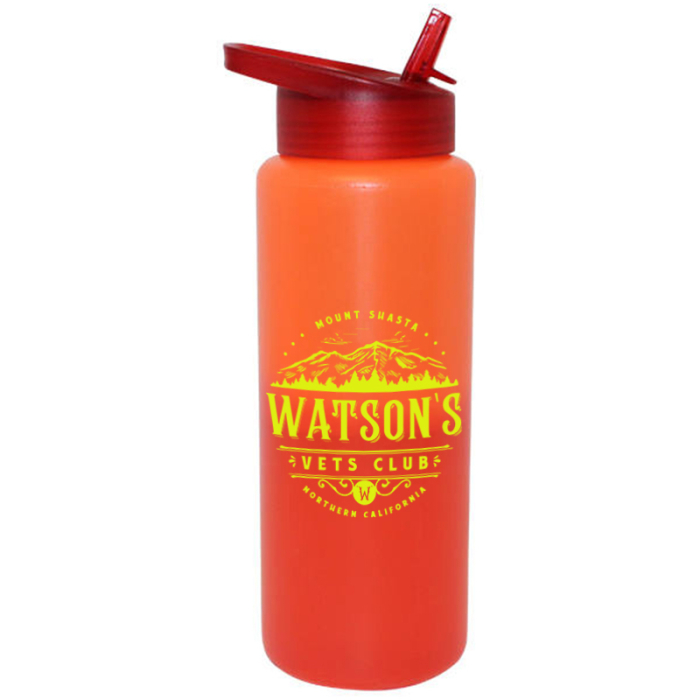Mood Promotional 32 Oz Sports Bottles with Straw Cap Lids