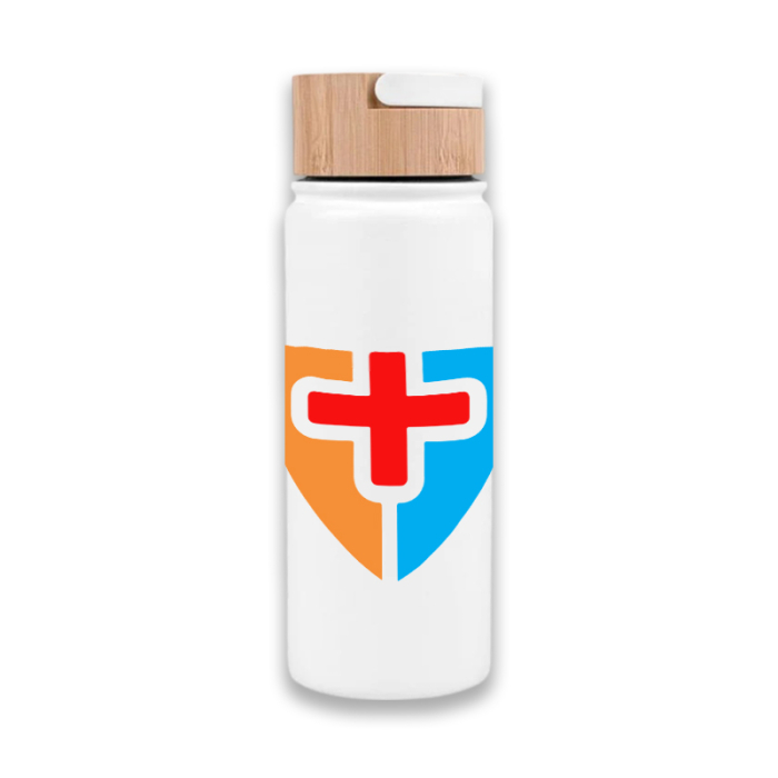 Personalized 20 Oz Vacuum-Sealed Stainless Water Bottles with Bamboo Lid