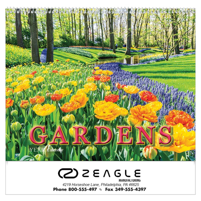 Personalized 2026 Gardens Spiral Wall Calendars