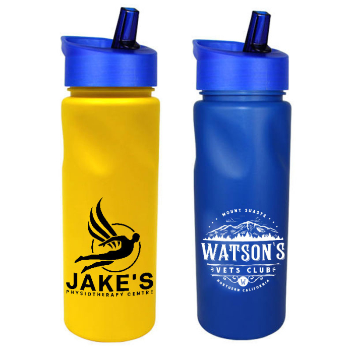 Personalized 24 Oz Cycle Bottles with Straw Cap Lids