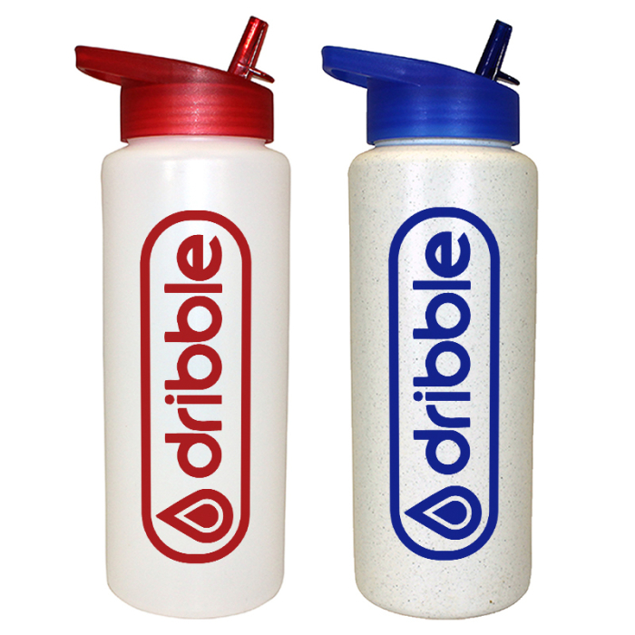 Personalized 32 Oz Sports Bottles with Straw Cap Lids
