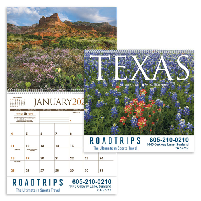 Personalized Texas Wall Calendars