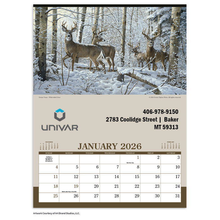 Personalized Wildlife Art Wall Calendars