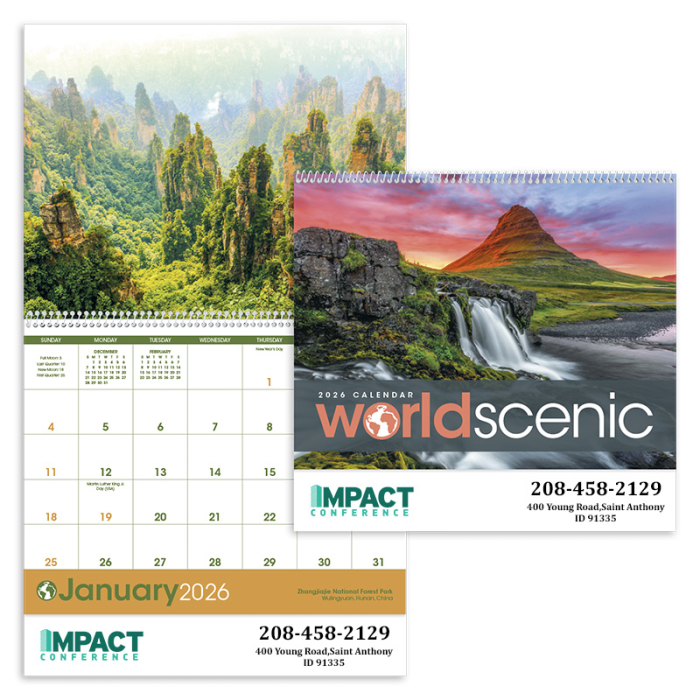 Personalized World Scenic Wall Calendars