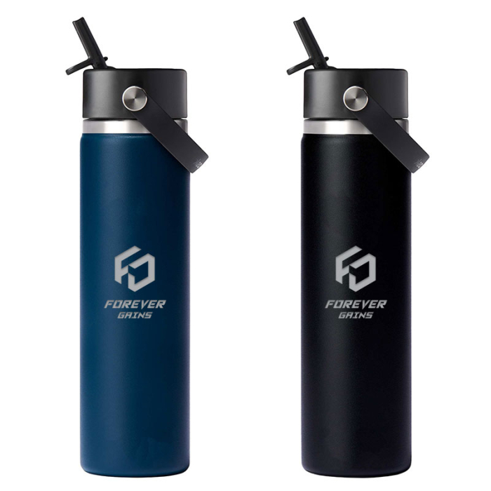 Promotional 24 Oz Hydro Flask® Wide Mouth Bottles with Flex Straw Cap
