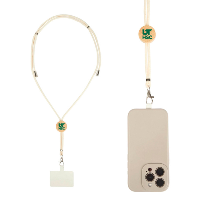 Promotional Wheaton Cotton and Bamboo Phone Lanyards