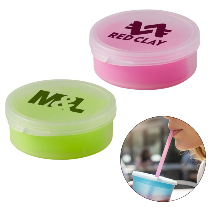 Reuse-it Custom Mood Silicone Straws in Round Cases