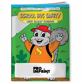 Custom Printed School Bus Safety with Sammy Squirrel Coloring...