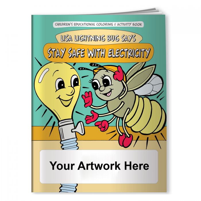 Customized Lisa Lightning Bug Says Stay Safe with Electricity Coloring Books