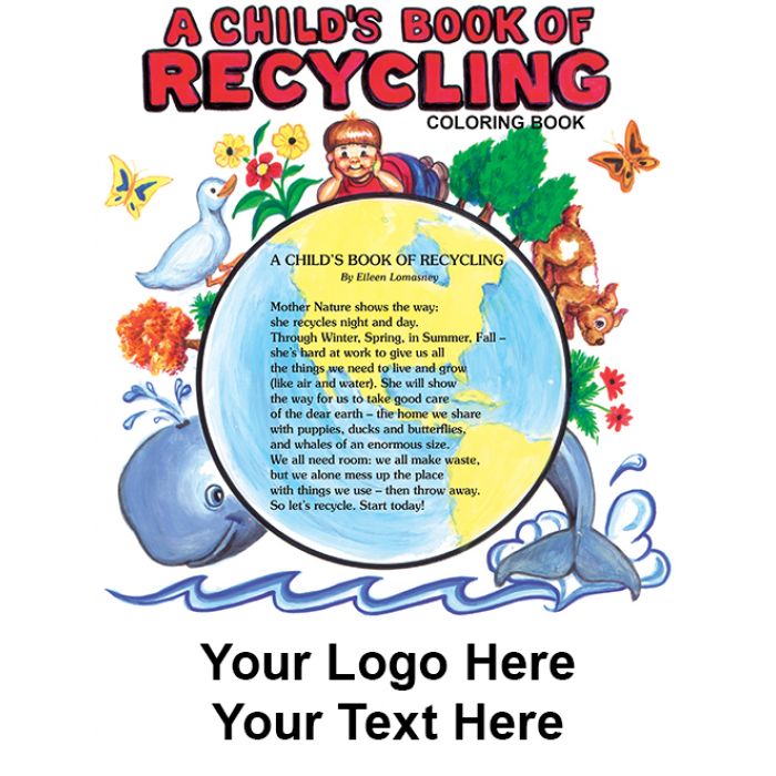 Custom Printed Coloring Books- A Child's Book of Recycling