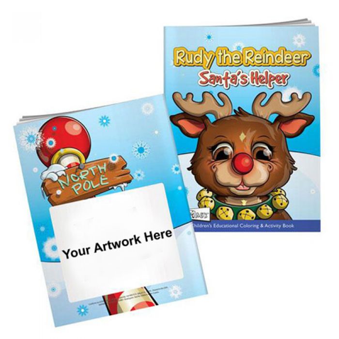 Promotional Logo Coloring Book with Mask - Rudy the Reindeer