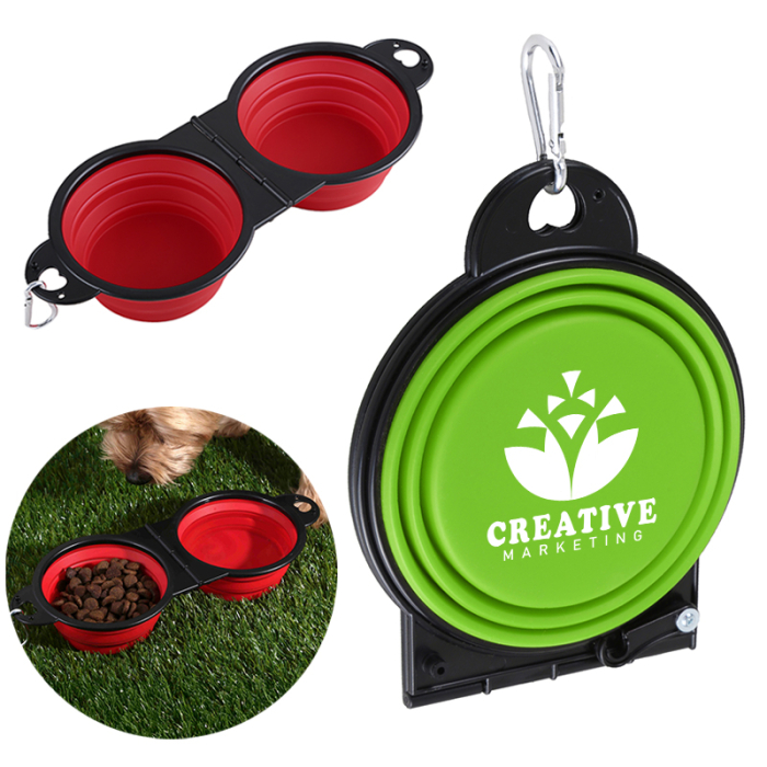 Custom Dual Collapsible Pet Bowls