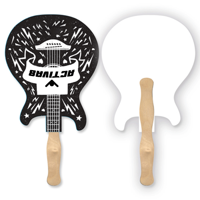 Custom Electric Guitar Shape Single Hand Fans 