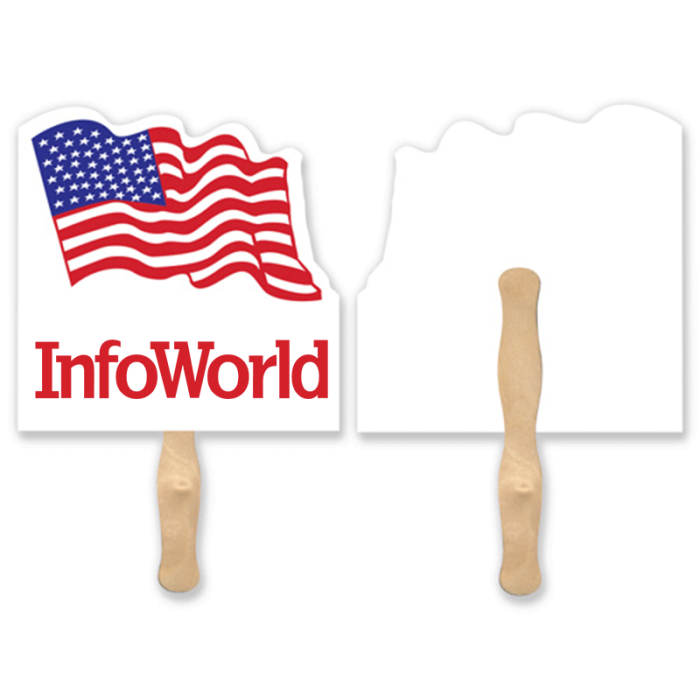Custom Flag Shaped Single Hand Fans
