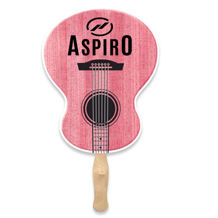 Custom Guitar Shape Single Sided Paper Hand Fans