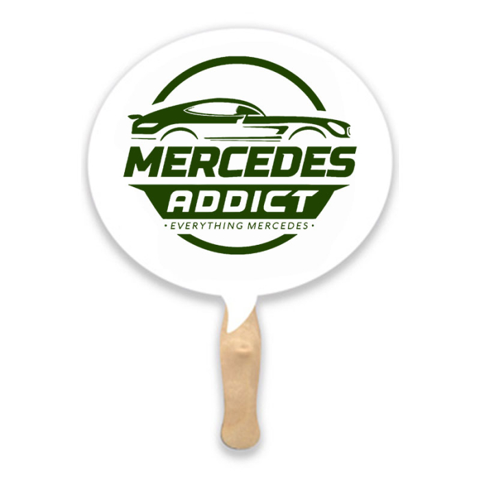 Custom Imprinted Bubble Shape Two Sided Single Paper Hand Fans 