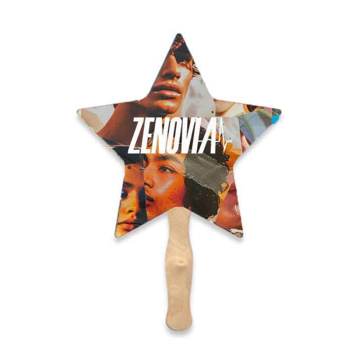 Custom Imprinted Star Shape Single Sided Paper Hand Fans