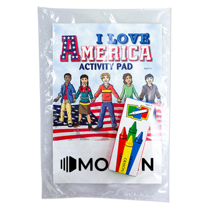 Custom Printed I Love America Activity Pad Fun Packs
