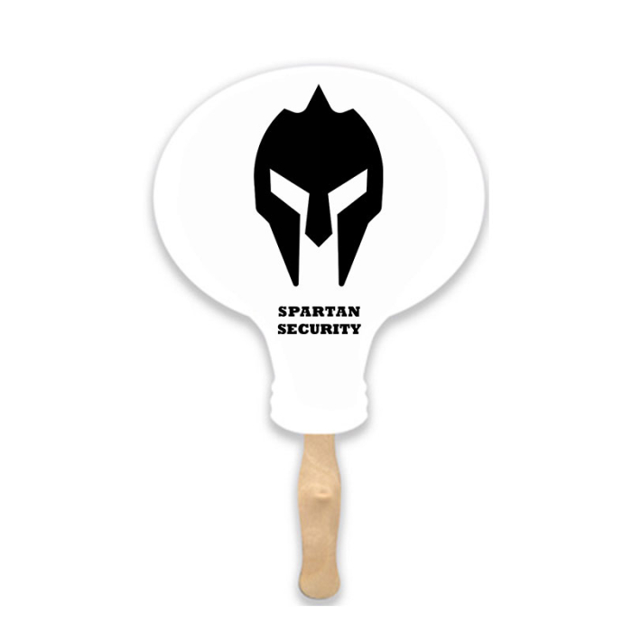 Custom Printed Lightbulb Shape Two Sided Paper Hand Fans