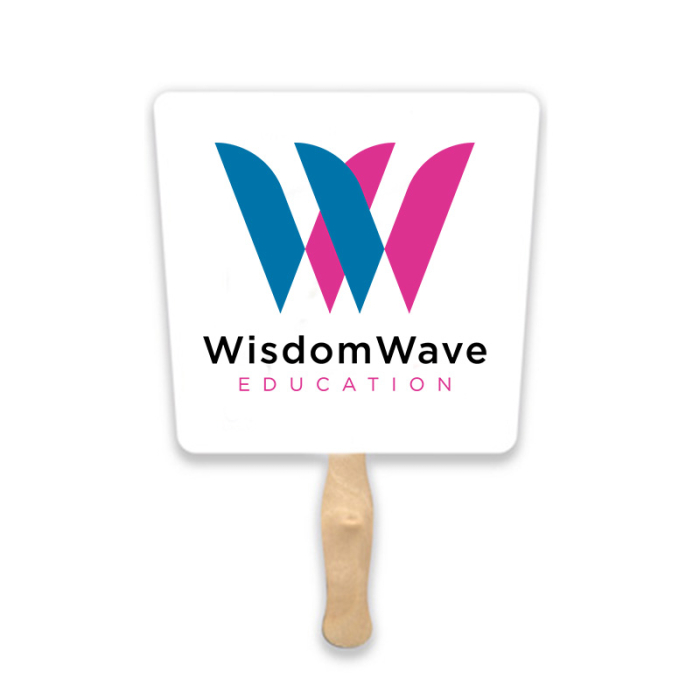 Custom Printed Tapered Shape Single Sided Paper Hand Fans 