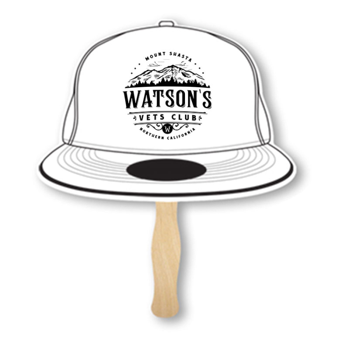 Customized Cap Shape Two Sided Single Paper Hand Fans