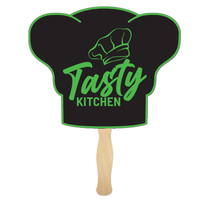 Customized Chef Hat Shape Single Hand Fans 