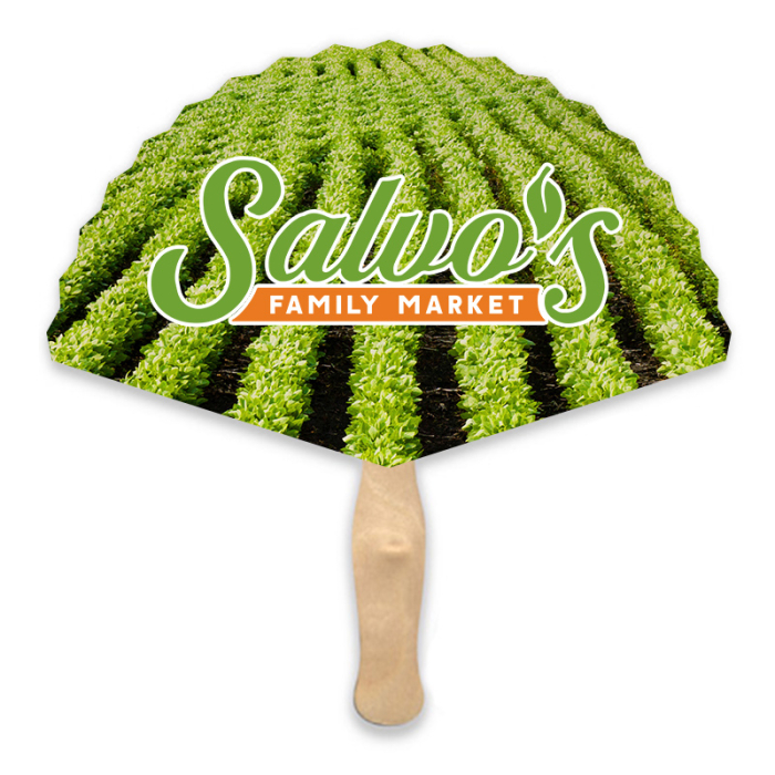 Customized Fan Shape Two Sided Single Paper Hand Fans