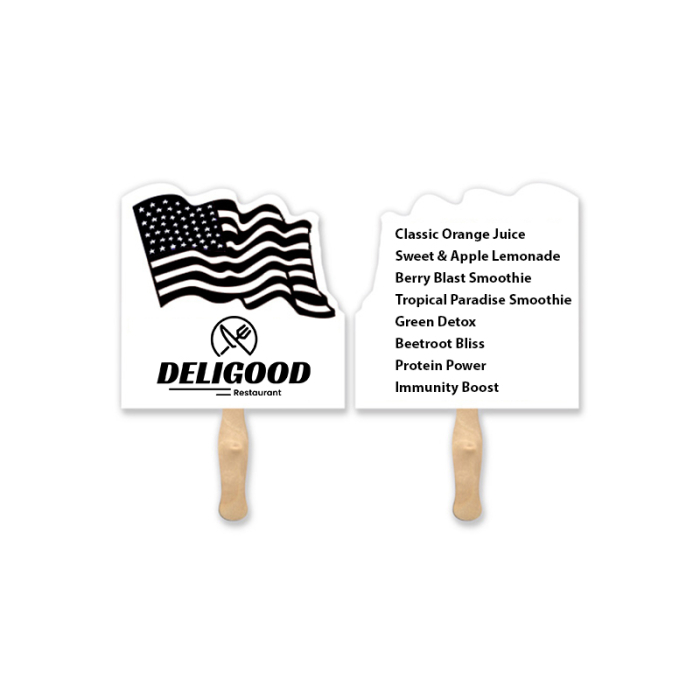 Customized Flag Shaped Sandwich Hand Fans