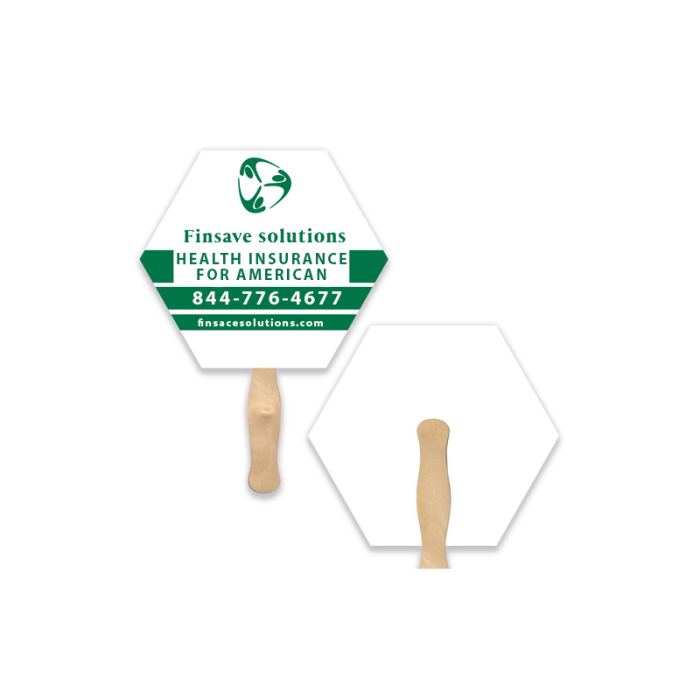 Customized Hexagon Shape Single Hand Fans 