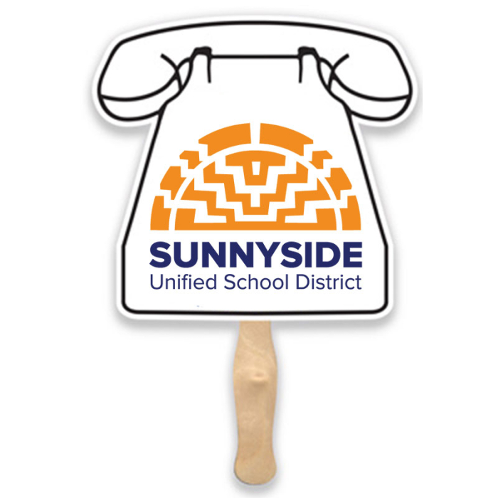 Customized Phone Shape Single Sided Paper Hand Fans 