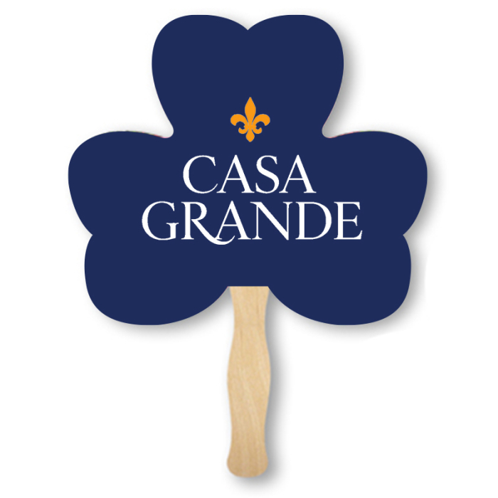Customized Shamrock Clover Shape Single Sided Paper Hand Fans
