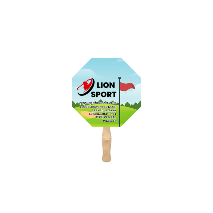 Customized Stop Sign Shape Single Sided Paper Hand Fans 