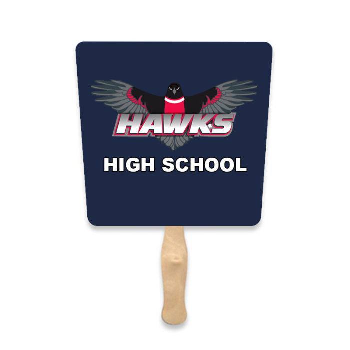 Customized Tapered Shape Two Sided Single Paper Hand Fans 