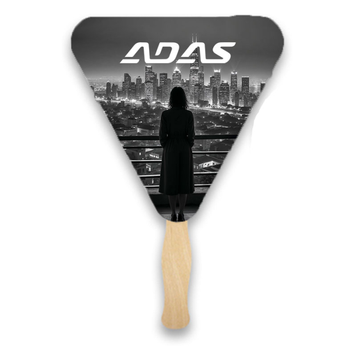 Customized Triangle Shape Single Sided Paper Hand Fans 