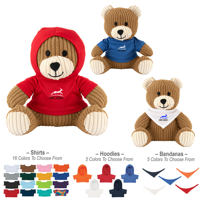 Imprinted 6 Inch Barry Corduroy Bears