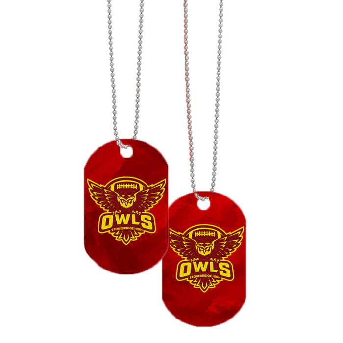 Imprinted Acrylic Dog Tags with Chains