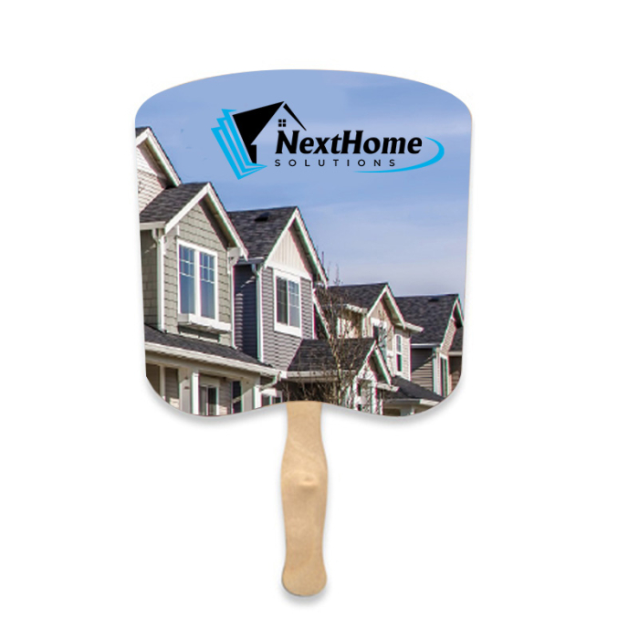 Imprinted Bread Shape Two Sided Single Paper Hand Fans 