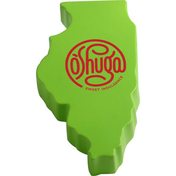 Imprinted Illinois Shape Stress Relievers