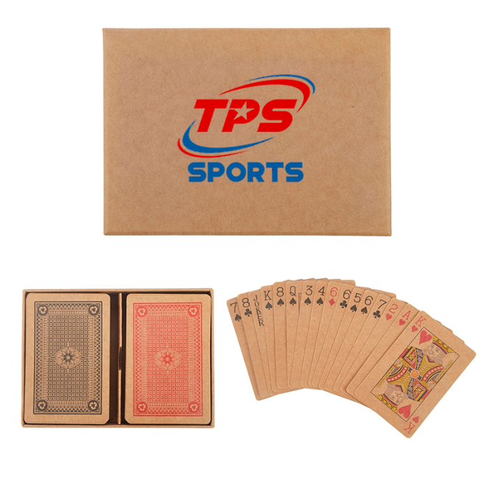 Imprinted Jack 2-Pack Kraft Paper Playing Card Sets