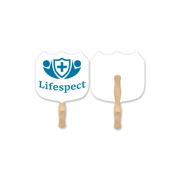 Imprinted Lightweight Shield Shape Hand Fans