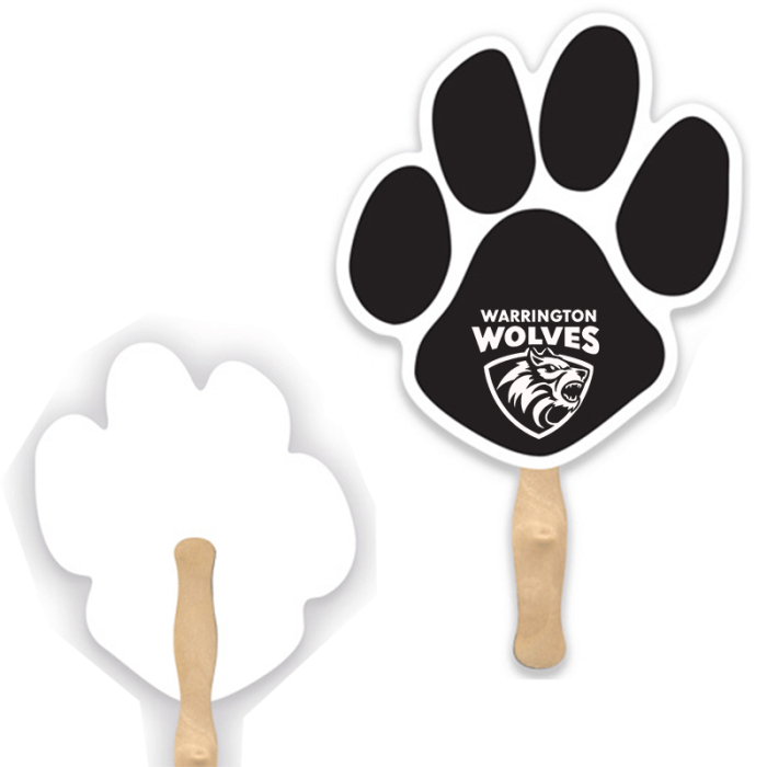 Imprinted Paw Shape Single Hand Fans 