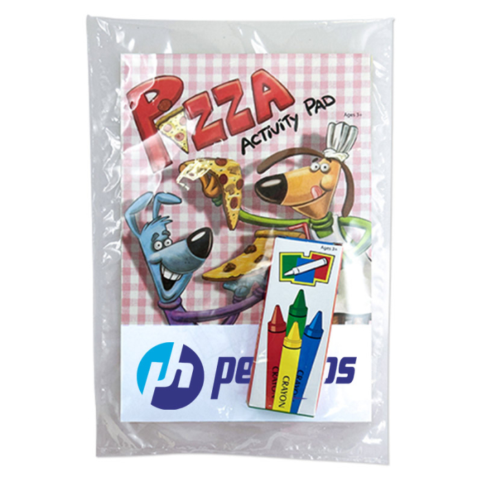 Imprinted Pizza Activity Pad Fun Packs