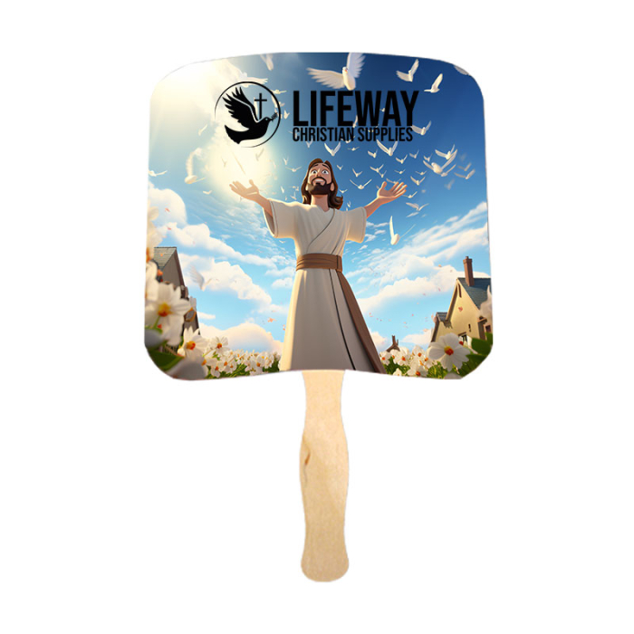 Imprinted Religious Last Supper Full Color Hand Fans