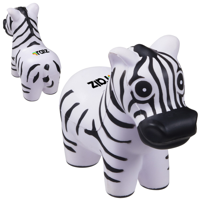 Imprinted Zebra Stress Relievers